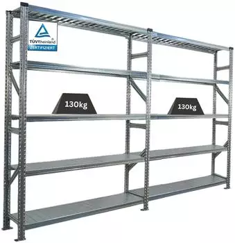 Proregal Proximo Steckregal 5 Ebenen, 200x300x32cm, 130kg Fachlast, verzinkt (PR_RME1-45)