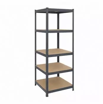Relaxdays Schwerlastregal 5 MDF-Ebenen 200x60x60cm 875kg anthrazit