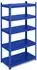 Relaxdays Schwerlastregal 5 Ebenen, Stahl, blau, 2er-Set
