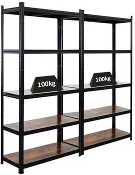 Proregal Ragnar Schwerlastregal 2er-Set, vintagebraun-schwarz, 180x90x40cm (MRD24-21)