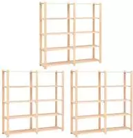 vidaXL Lagerregale 5 B&ouml;den 3 Stk. 170x38x170cm Massivholz Kiefer 500kg