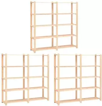 vidaXL Lagerregale 5 B&ouml;den, 3 Stk., 170x38x170cm, Kiefernholz, 500kg