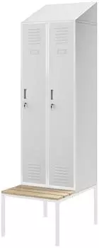 Jan Nowak KACPER II PRO Umkleidespind Metall 2 Abteile mit Bank (KACPER II PRO)