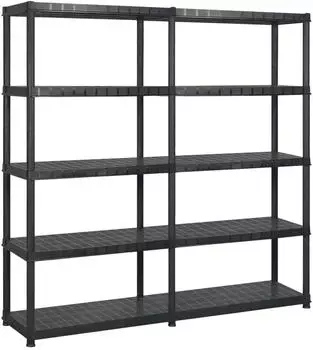 vidaXL Lagerregal 5 B&ouml;den schwarz 170x40x185cm Kunststoff (3059853)