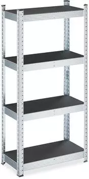 Relaxdays Schwerlastregal 4 B&ouml;den 120x60x30cm 700kg verzinkter Stahl (10050788_46)
