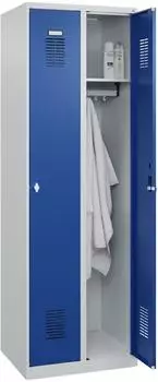 C+P Spind Basis PLUS 2 Abteile 1850x600x500mm grau/blau (088055-20)