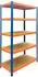 Relaxdays Schwerlastregal 5 Ebenen, Metall, blau/orange, 100x180x30cm
