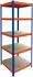 Relaxdays Schwerlastregal 5 Ebenen, blau/orange, Metall, 80x200x60cm