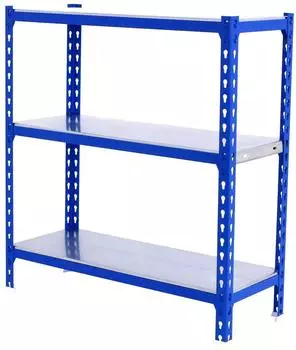 Simonrack Simonclick Metallregal 1000x900x300mm 180kg, 3 Ablagen, blau/verzinkt