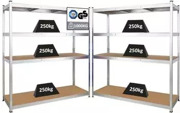 Proregal Taurus XL Schwerlastregal 2er-Set, verzinkt, 180x160x60cm, 250kg Fachlast (PR_MRD22-01)