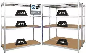 Proregal Taurus XL Schwerlastregal 3er-Set, verzinkt, 180x160x60cm, 250kg Fachlast (PR_MRD22-02)