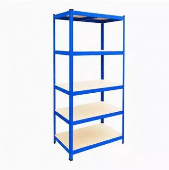 Relaxdays Schwerlastregal 5 B&ouml;den 875kg, 90x180x40cm, blau (10016073)