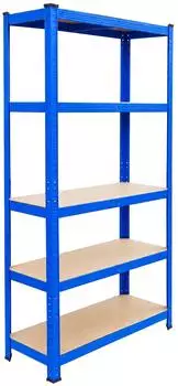 Relaxdays Schwerlastregal 5 B&ouml;den 875kg, 75x180x30cm, blau