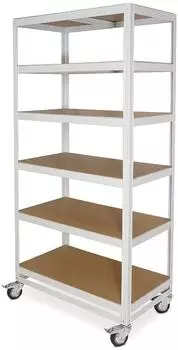 BRB Regalwagen 6 Ebenen, 900x500x1920mm, 200kg, lichtgrau (00075207)