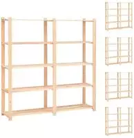 vidaXL Lagerregale 5 B&ouml;den 5 Stk. 170x38x170cm Massivholz Kiefer 500kg