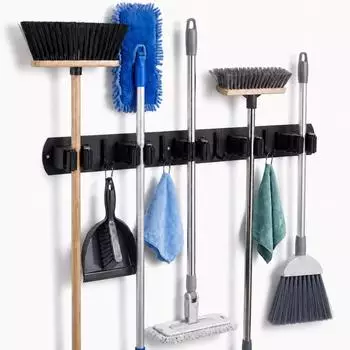 ECENCE Ger&auml;tehalterleiste mit Haken, 43cm, Edelstahl, schwarz
