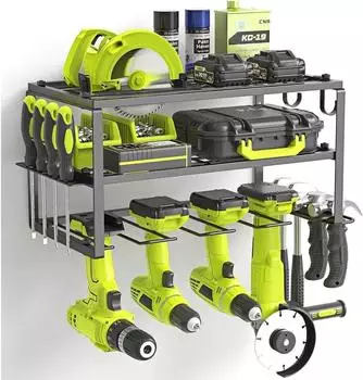 LuxusKollektion Werkzeug-Wandhalterung 3 Ebenen, 4 Elektrowerkzeuge