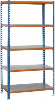 Proregal Metal Shark Schwerlastregal 180x80x40cm, 180kg, blau-orange (PR_RS3-09)