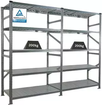 Proregal Proximo Steckregal 5 Ebenen, 200x240x60cm, verzinkt, 200kg Fachlast (PR_RME1-03)