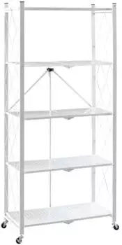 Proregal KLAP Klappregal mit Rollen, 5 Böden, 167x72x34cm, weiß (RST46-05)