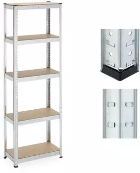 Relaxdays Schwerlastregal 2er-Set, 5 B&ouml;den, 500kg, verzinkter Stahl, 180x60x30cm