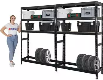 Proregal Tiger Reifenregal 180x120x40cm, 3 Fachböden, schwarz (MRT3-13)