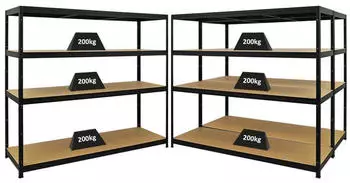 Proregal Giant Elephant Schwerlastregal 3er-Set 160x180x60cm 200kg schwarz (MRK29-38)
