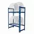 Relaxdays Reifenregal für 4-6 Reifen, 100x85x35cm, 150kg/Ebene, Stahl, blau