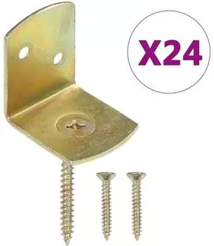 vidaXL Flechtzaunhalter L-Form, verzinktes Metall, 24 Stk.