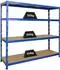 Proregal Goliath Schwerlastregal 4 Holzböden 350kg blau 180x200x60cm