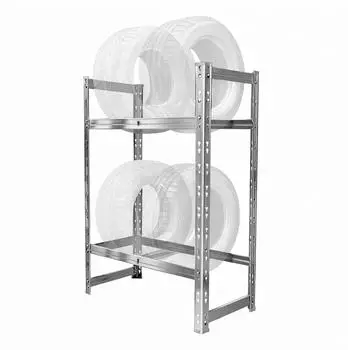 Relaxdays Reifenregal Stecksystem Stahl, 100x60x35cm, 150kg/Ebene