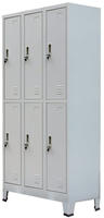 vidaXL Schlie&szlig;fachschrank mit 6 F&auml;chern Stahl 90x45x180 cm Grau