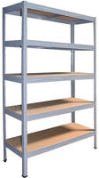 shelfplaza PRO 180x100x40 cm Schwerlastregal in grau mit 5 B&ouml;den und 200 kg Traglast