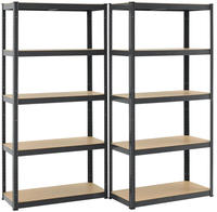 Juskys Lagerregal, Grau, Metall, 90x180x40 cm, Freizeit, Heimwerken, Werkstatt