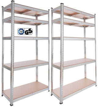 Arebos 2x Schwerlastregal 180x90x40 875 kg Kellerregal (AR-HE-2SLR02TG)