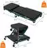 ECD Germany 2in1 Werkstatthocker & Rollbrett Stahl 360° klappbar 150kg (490018113)