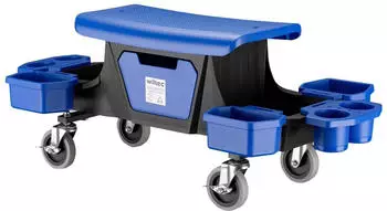 Wiltec Rollhocker mit Werkzeugablage & Schublade, 150kg (65008)