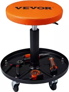 VEVOR Werkstatthocker rollend h&ouml;henverstellbar 113,4kg mit Werkzeugablage (250 LBS Rolling Pneumatic Creeper)