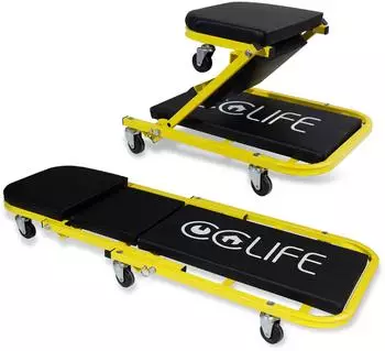 CCLife Technic Werkstatt-Rollbrett 2in1 Werkstatthocker/Montageliege 150kg (3100)
