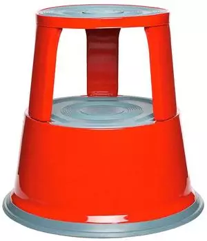 BRB Rollhocker Stahlblech, 3 Lenkrollen, rot, 150kg, H430mm (55760)
