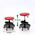 Relaxdays Werkstatthocker höhenverstellbar, 5 Rollen, Ablage, Metall, rot (10054442_47_IT)