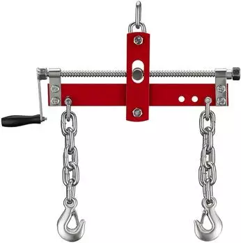 Relaxdays Motor-Balancierer f&uuml;r Werkstattkran, bis 900kg, 4-Strang-Kettengeh&auml;nge, rot/silber