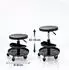 Relaxdays Werkstatthocker höhenverstellbar, Rollen, Ablage, Metall/Kunststoff, schwarz
