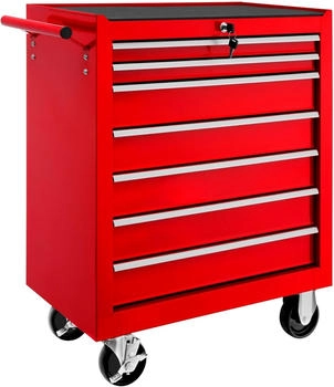 TecTake 7-drawer professional workshop trolley red