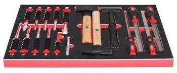 KS Tools SCS Feilen- Mei&szlig;el- und Hammer-Satz 18-tlg 1/1 Systemeinlage 711.0018