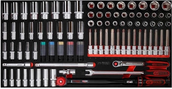KS Tools 1/2" Steckschlüssel-Satz in Schaumstoffeinlage 86-tlg