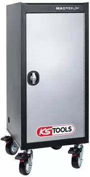 KS Tools Servicewagen für mobile Abgasprüfstationen / Diagnoseausrüstung, Stahlblech Schwarz-Silber (865.0020)