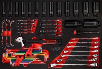 KS Tools Steckschl&uuml;sselsatz / Schraubenschl&uuml;ssel- und Kraft-Stecknuss-Satz in Schaumstoffeinlage, 55-teilig (811.1055)