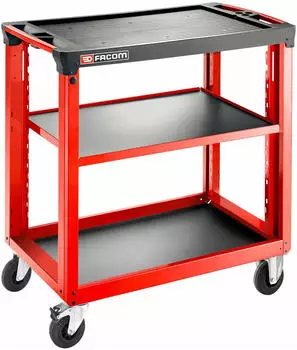 Facom ROLL.UC3SM4 Fahrbarer Beistelltisch 3 Ebenen 4 Mod 22kg Rot Schwarz
