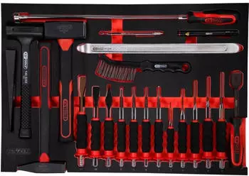 KS Tools Hammer- und Mei&szlig;el-Satz 22-tlg. Schaumstoffeinlage (811.0022)